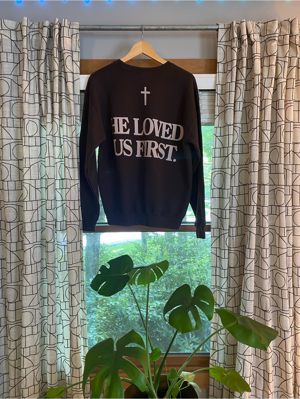 Oversized Crewneck Sweatshirt in Brown - He Loved Us First